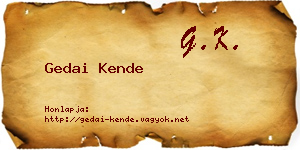 Gedai Kende névjegykártya